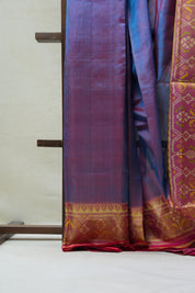 Two Tone Blue Rajkot Patola Silk Saree - SRTTBRPSS420