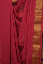 Red Cotton Paithani Saree - SRRCPS717