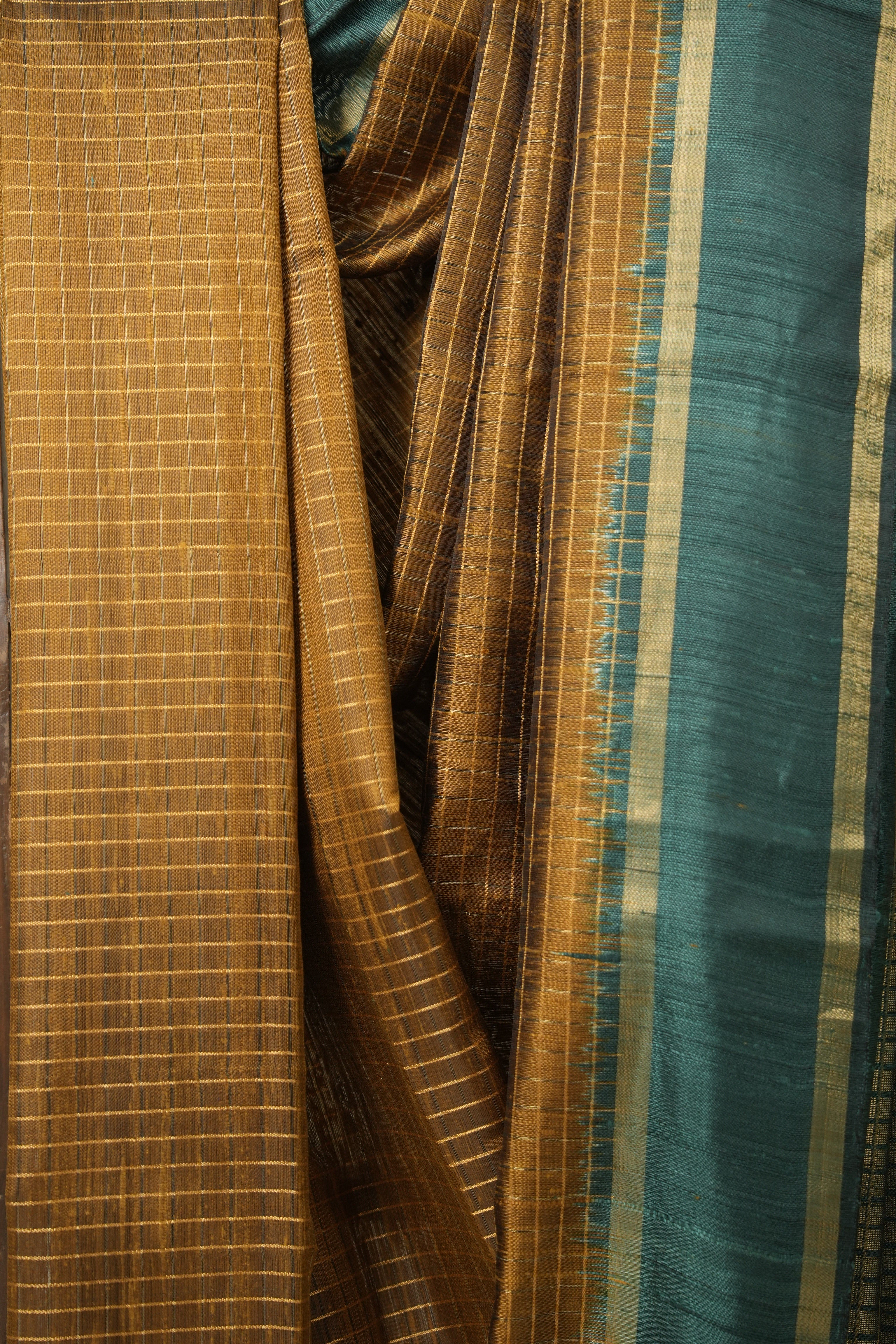 Khaki Raw Silk Saree - SRKRSS920