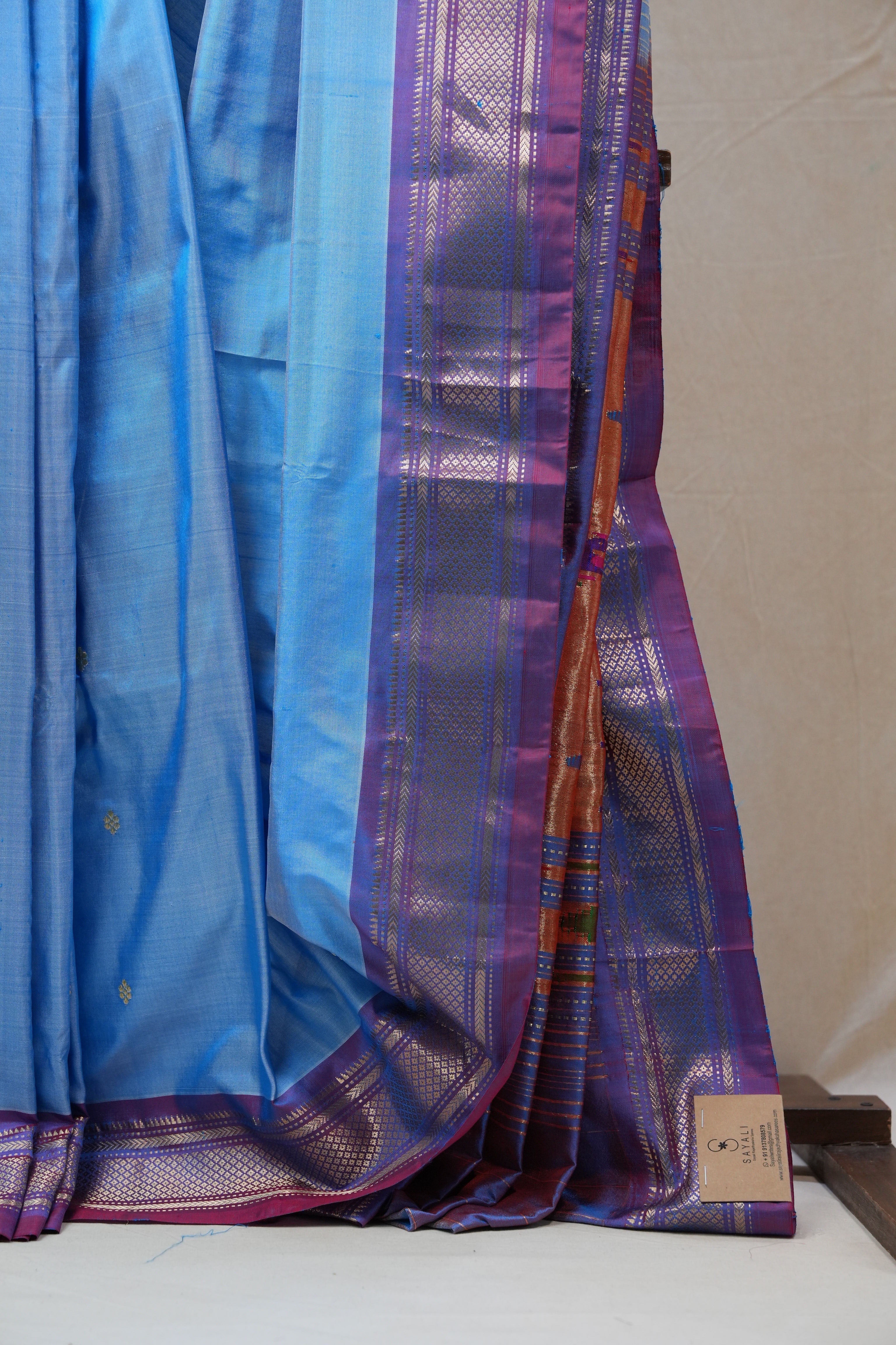 Sky Blue Silk Paithani Saree - SRSBSPS577