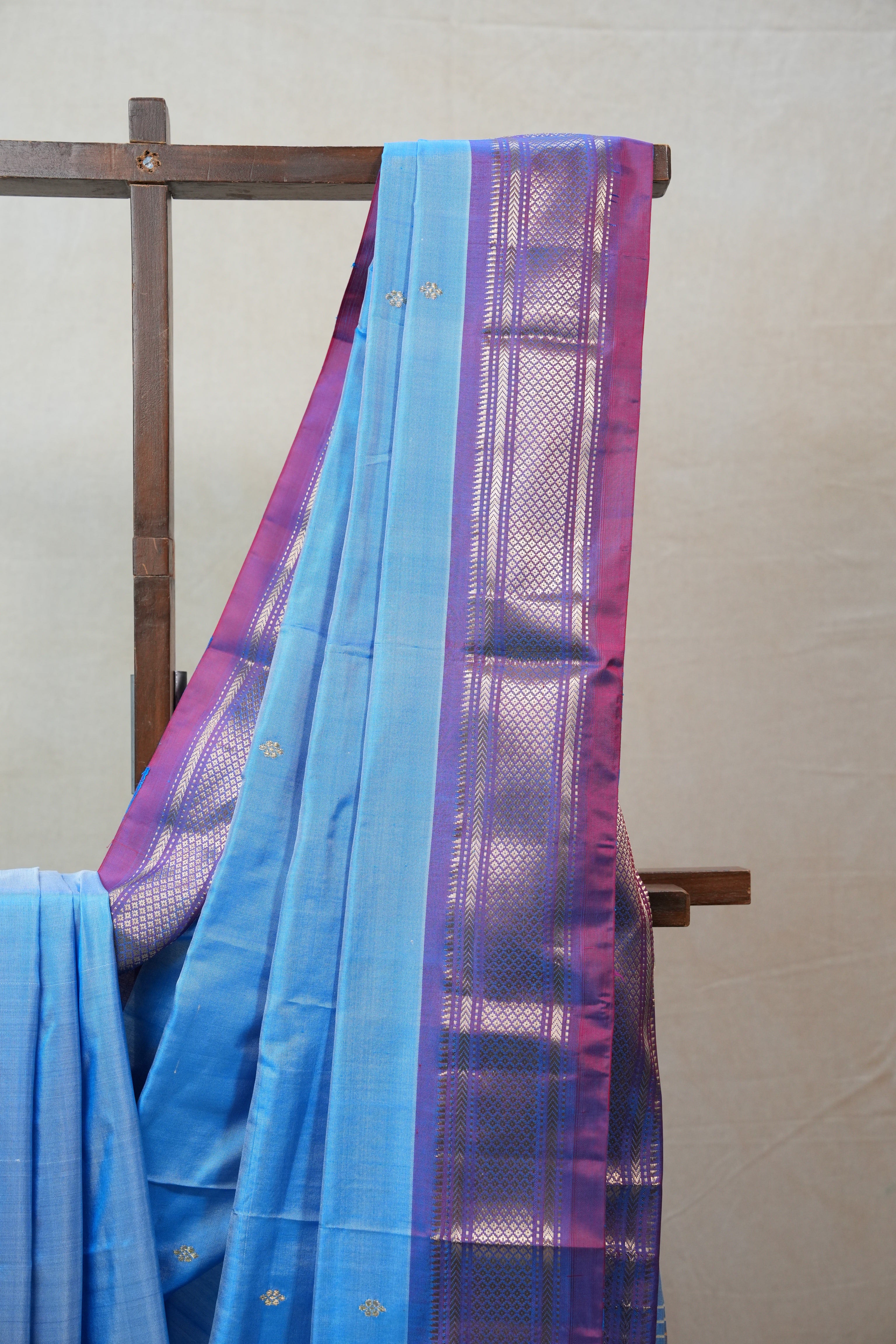 Sky Blue Silk Paithani Saree - SRSBSPS577