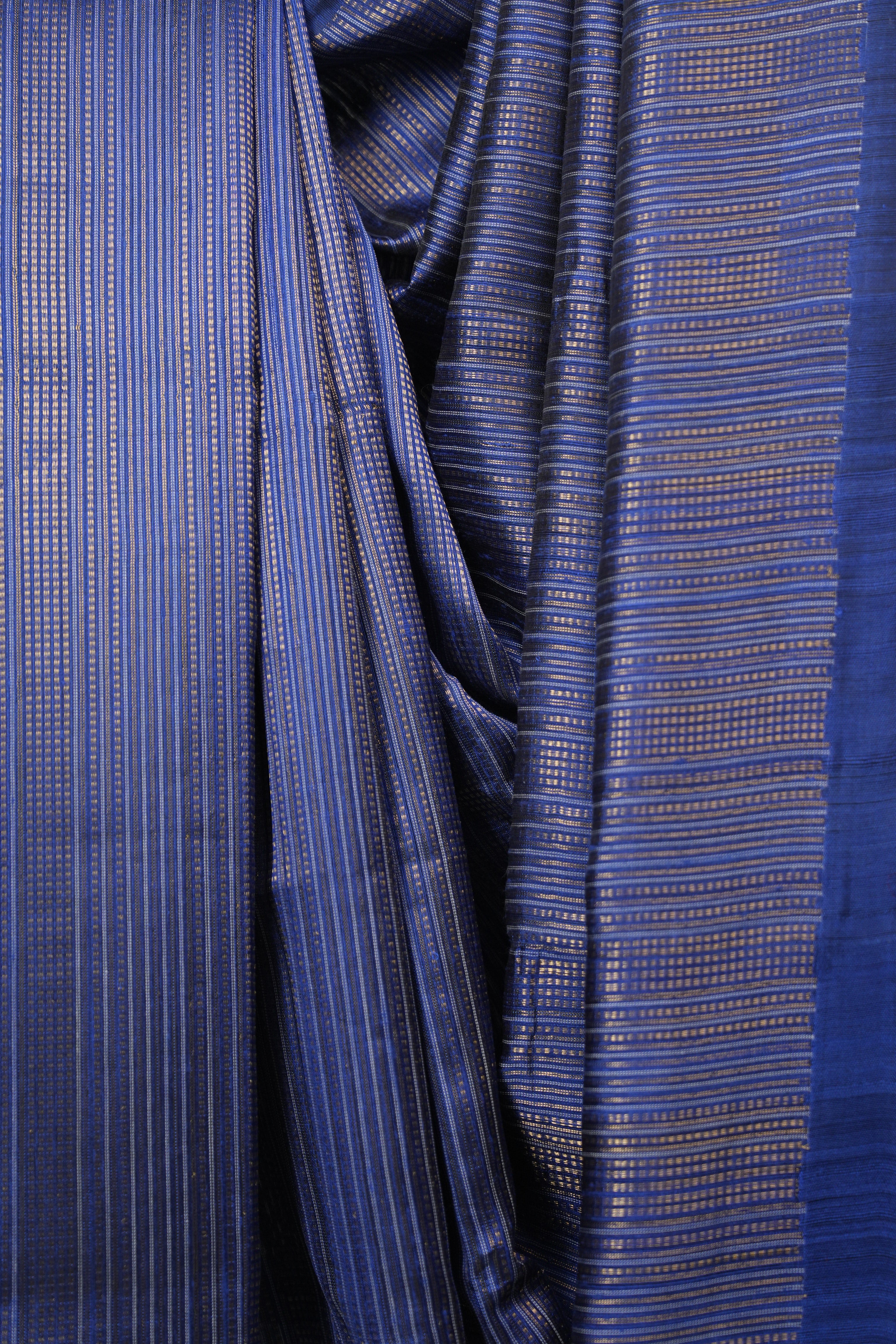 Royal Blue Raw Silk Saree - SRRBRSS1033