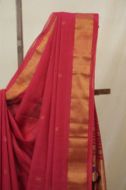 Red Cotton Paithani Saree - SRRCPS717