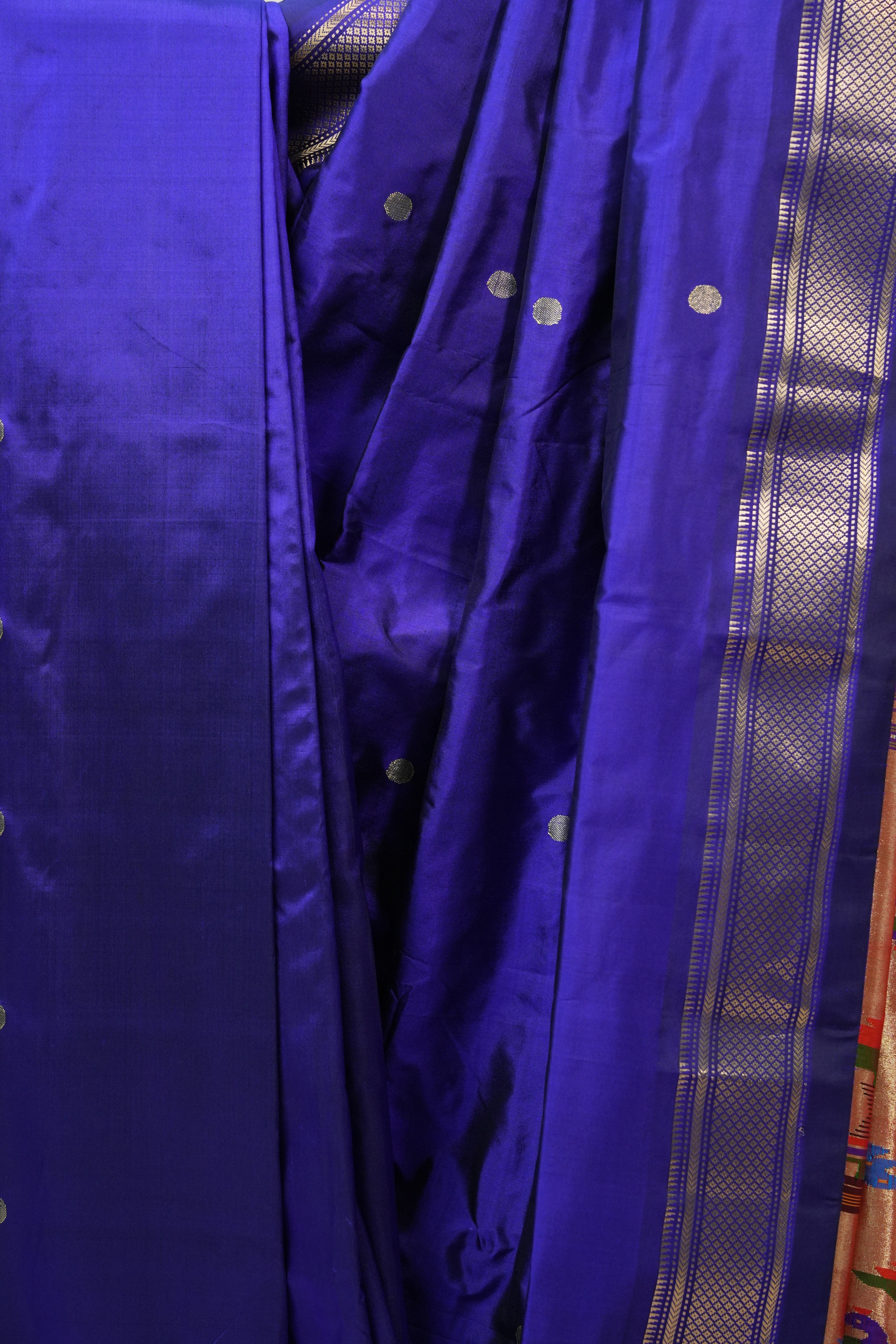 Royal Blue Silk Paithani Saree - SRRBSPS586