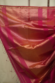Peach- Pink Maheshwari Saree - SRPPMS1301