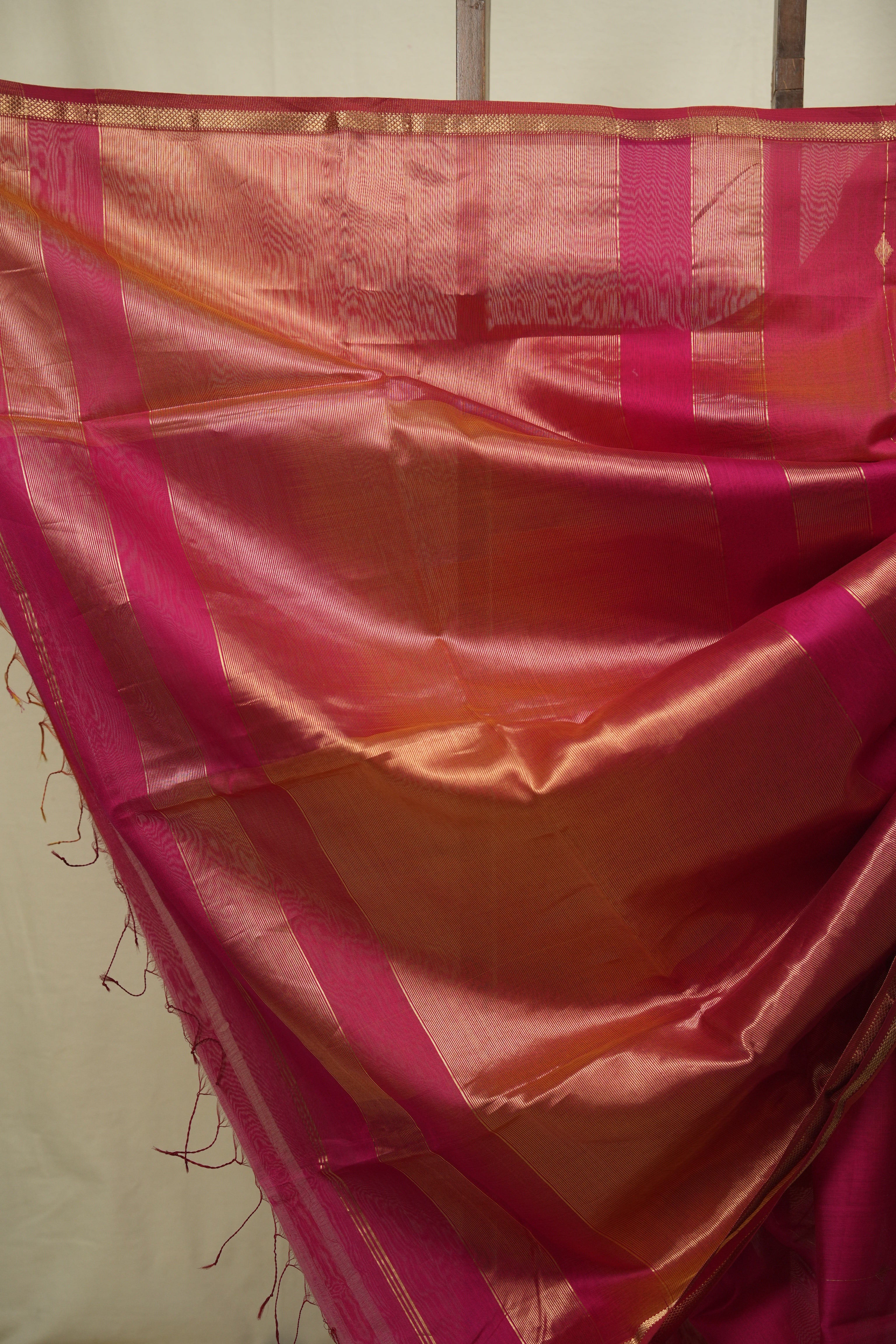 Peach- Pink Maheshwari Saree - SRPPMS1301