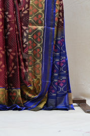Wine Rajkot Patola Silk Saree - SRWRPSS445