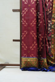 Wine Rajkot Patola Silk Saree - SRWRPSS445