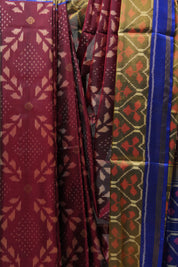 Wine Rajkot Patola Silk Saree - SRWRPSS445