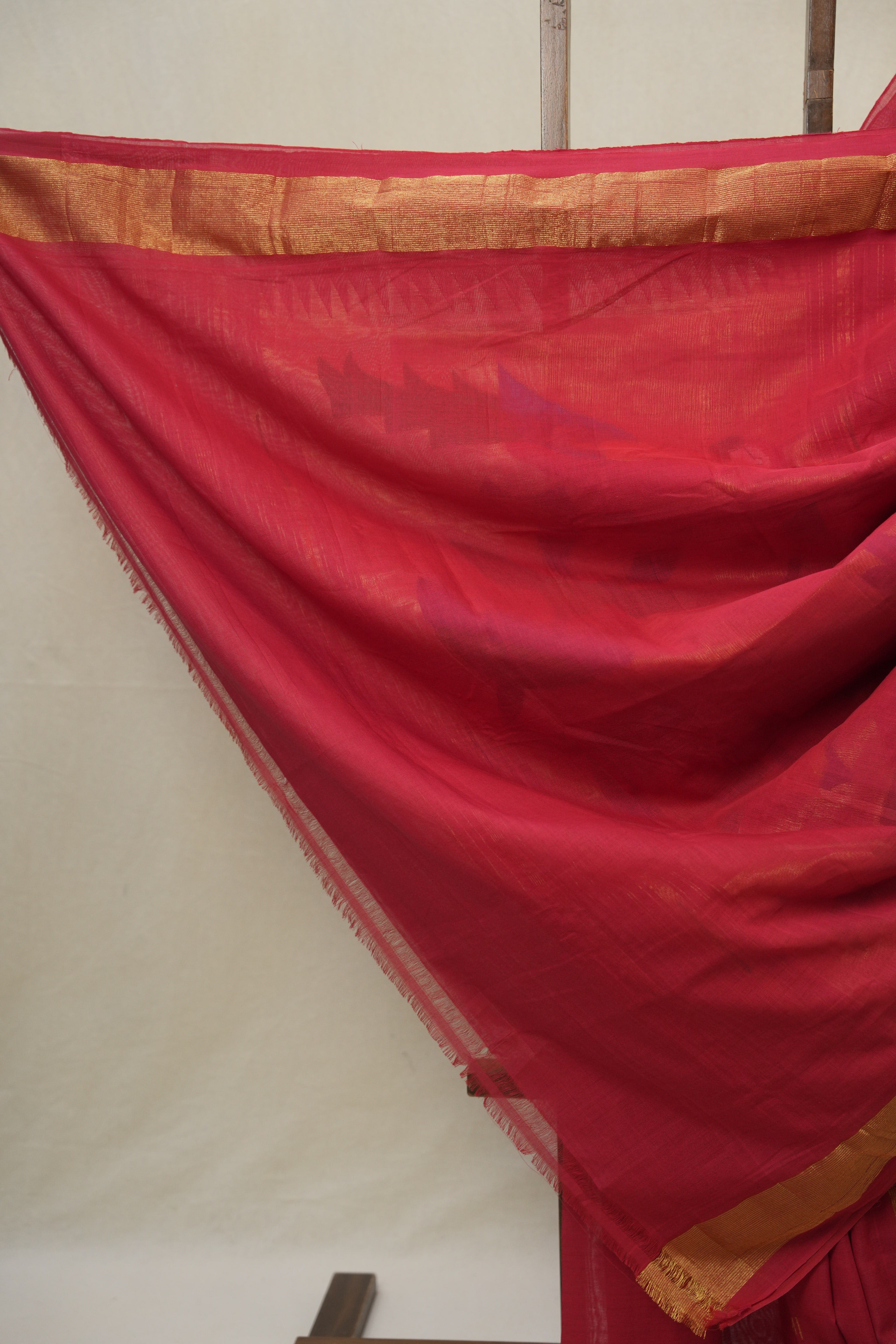 Red Cotton Paithani Saree - SRRCPS717
