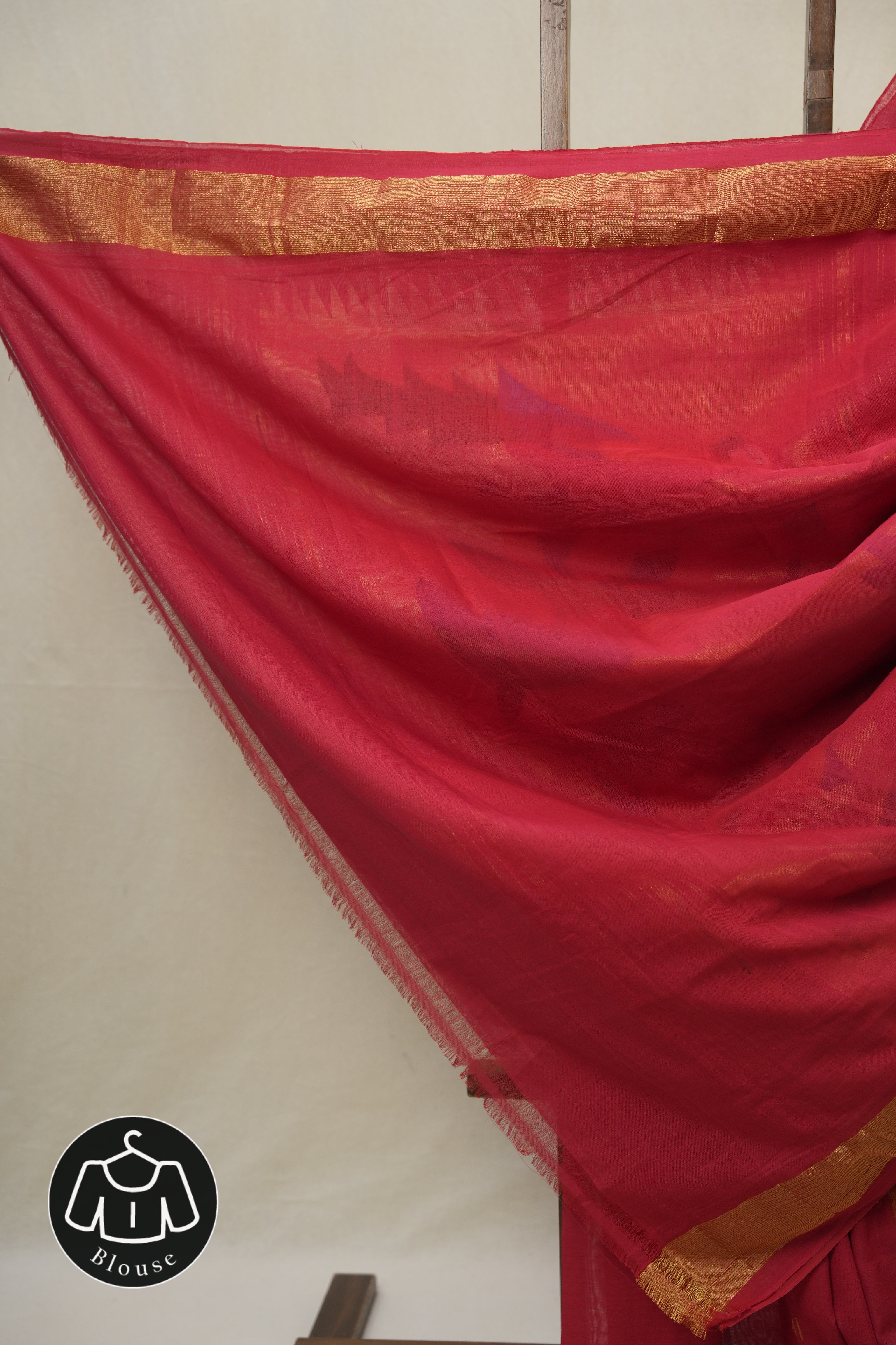 Red Cotton Paithani Saree - SRRCPS717