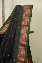 Black Silk Paithani Saree - SRBSPS804