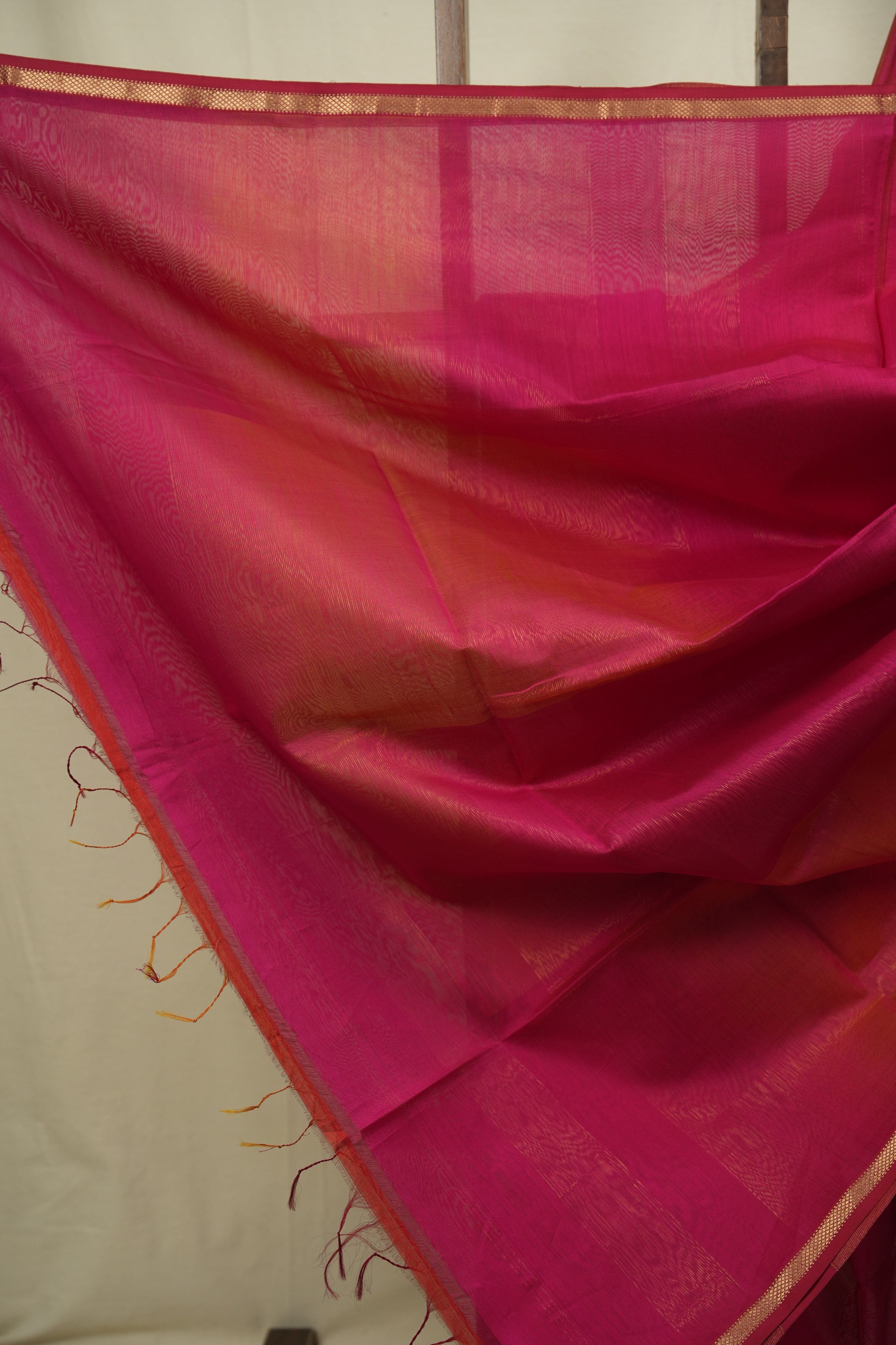 Peach- Pink Maheshwari Saree - SRPPMS1301