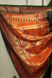 Black Silk Paithani Saree - SRBSPS804