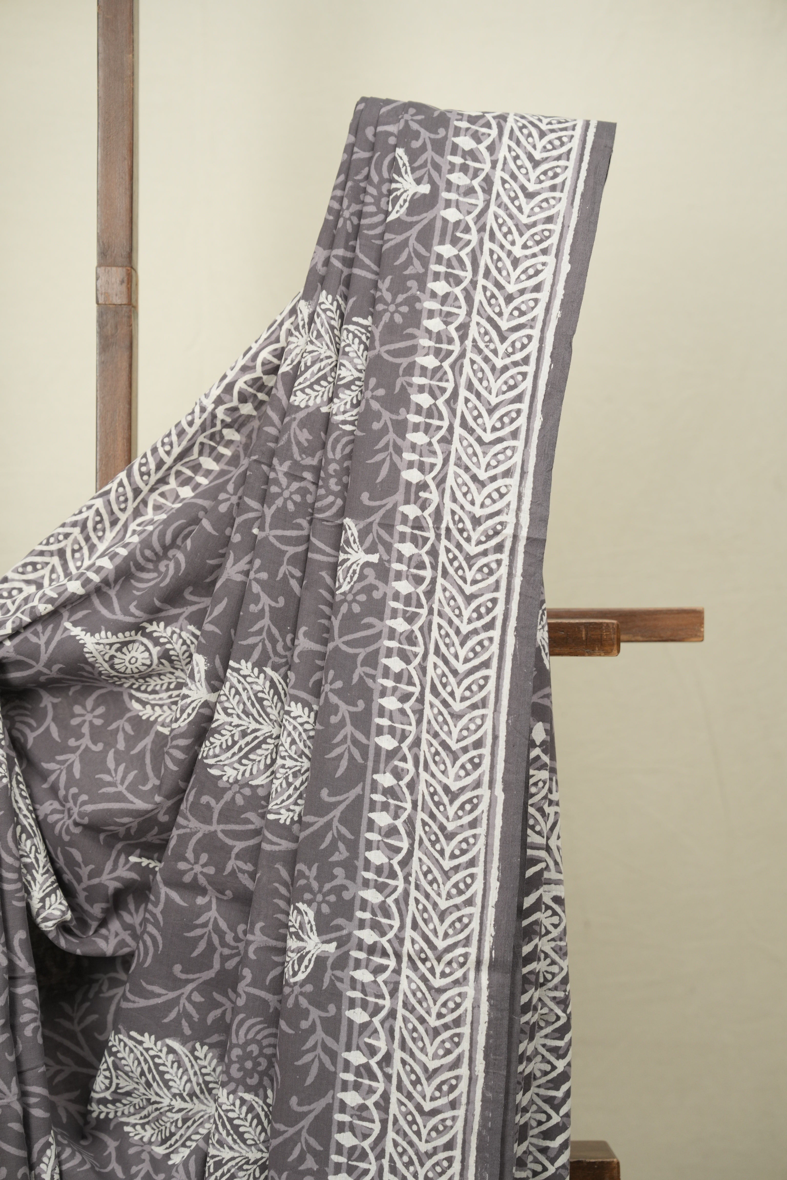 Grey HBP Cotton Saree - SRGCS3629