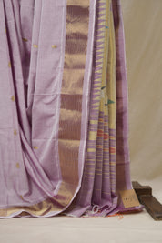 Lavender Cotton Paithani Saree - SRLCPS718
