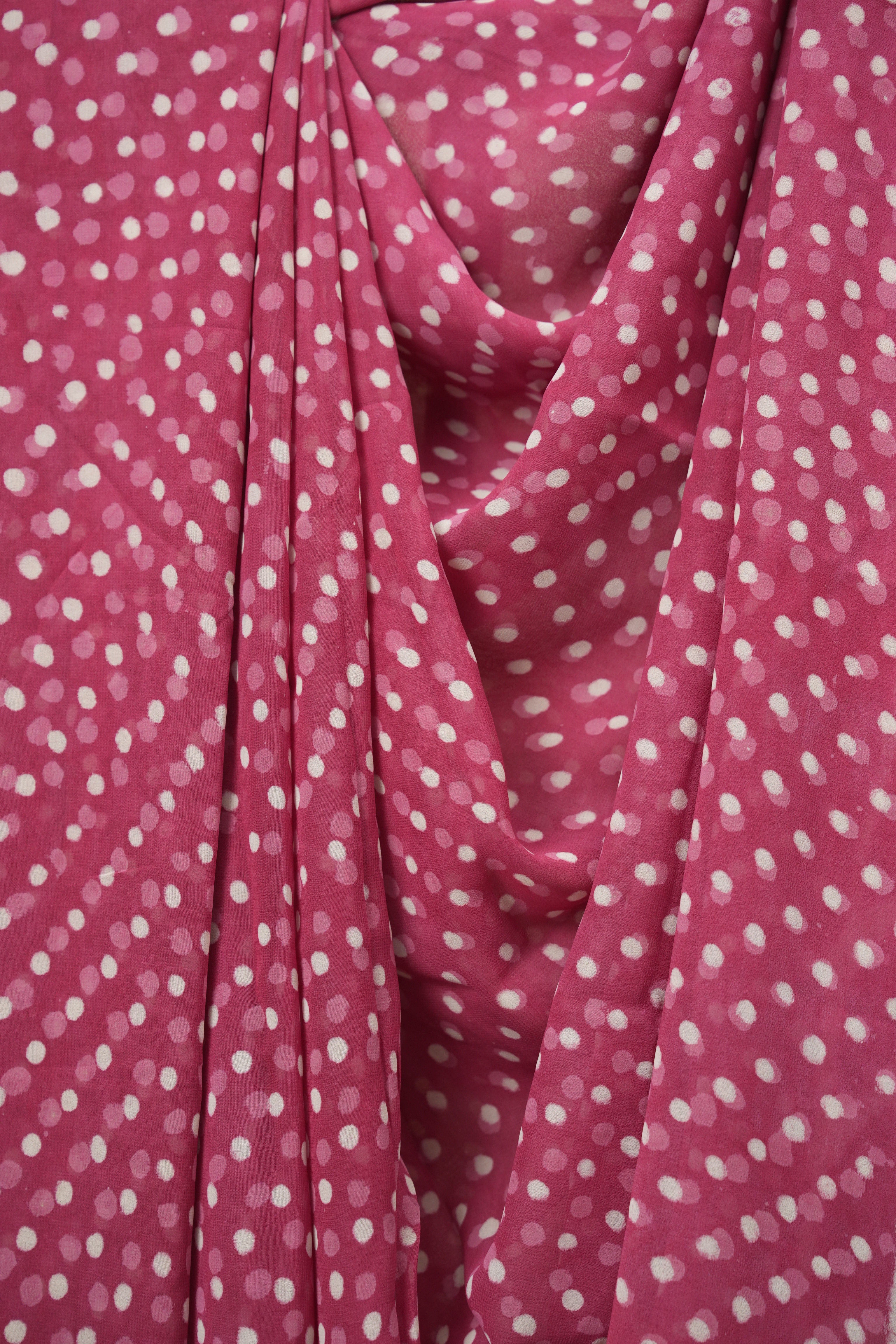 Pink HBP Georgette Saree - SRPHGS80