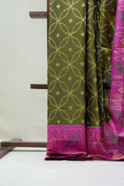 Olive Green Rajkot Patola Silk Saree - SROGRPSS452