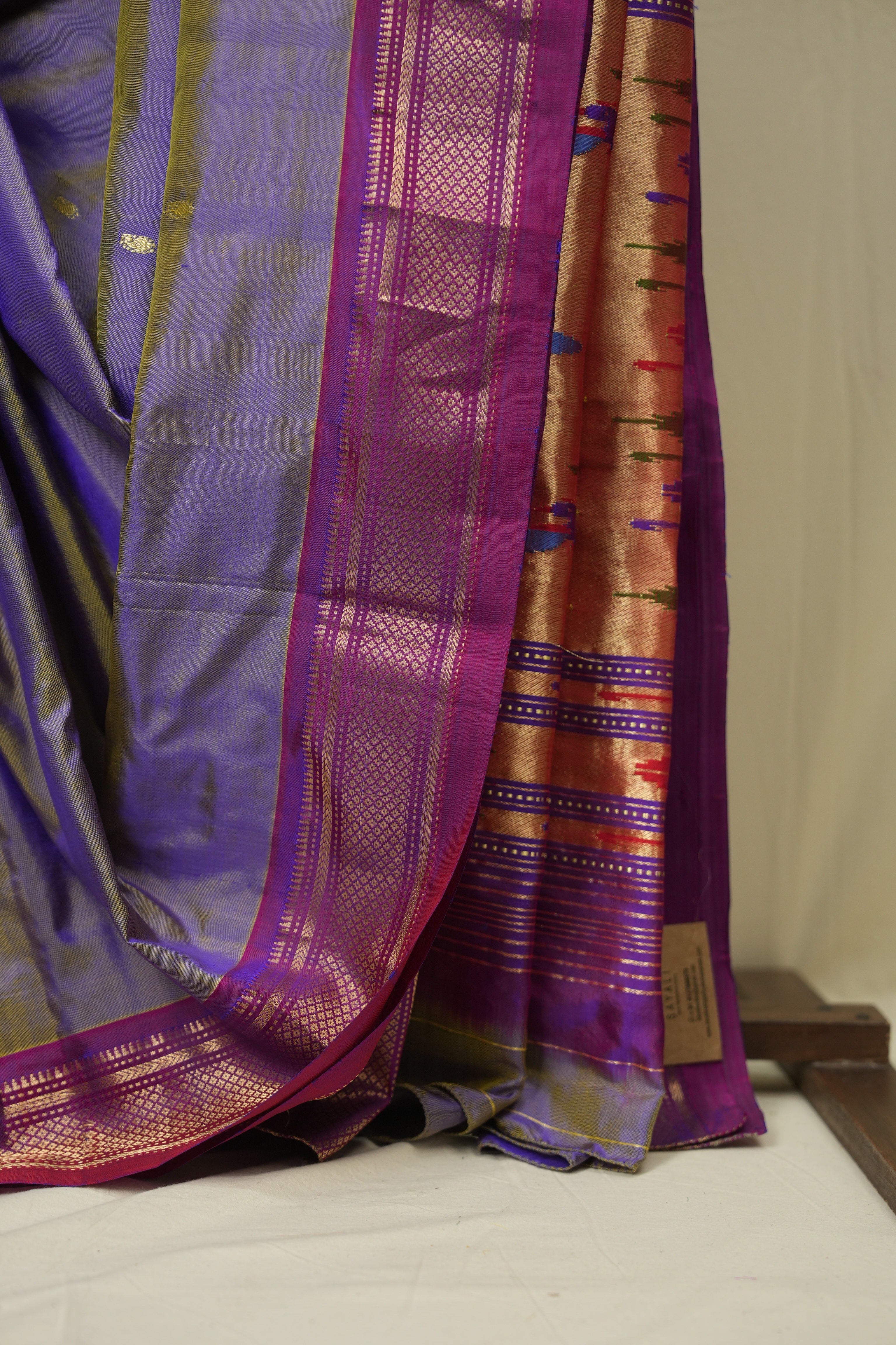 Two Tone Lavender Silk Paithani Saree - SRTTLSPS797