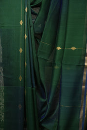 Dual Tone Green Maheshwari Saree - SRDTGMS1305