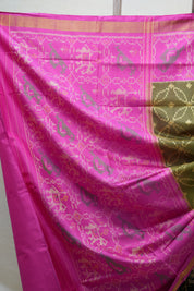 Olive Green Rajkot Patola Silk Saree - SROGRPSS452