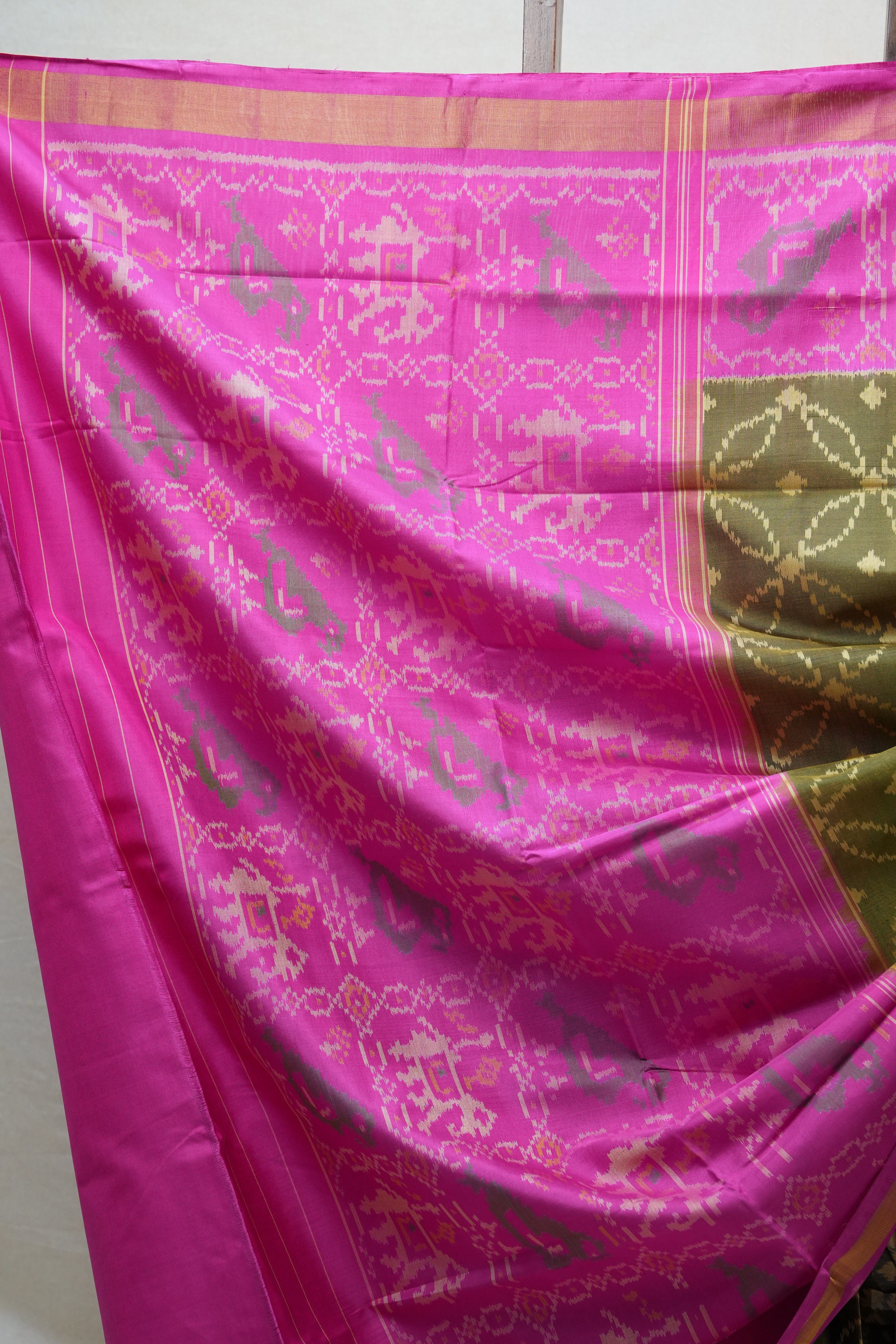 Olive Green Rajkot Patola Silk Saree - SROGRPSS452