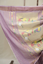 Lavender Cotton Paithani Saree - SRLCPS718