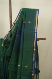 Dual Tone Green Maheshwari Saree - SRDTGMS1305