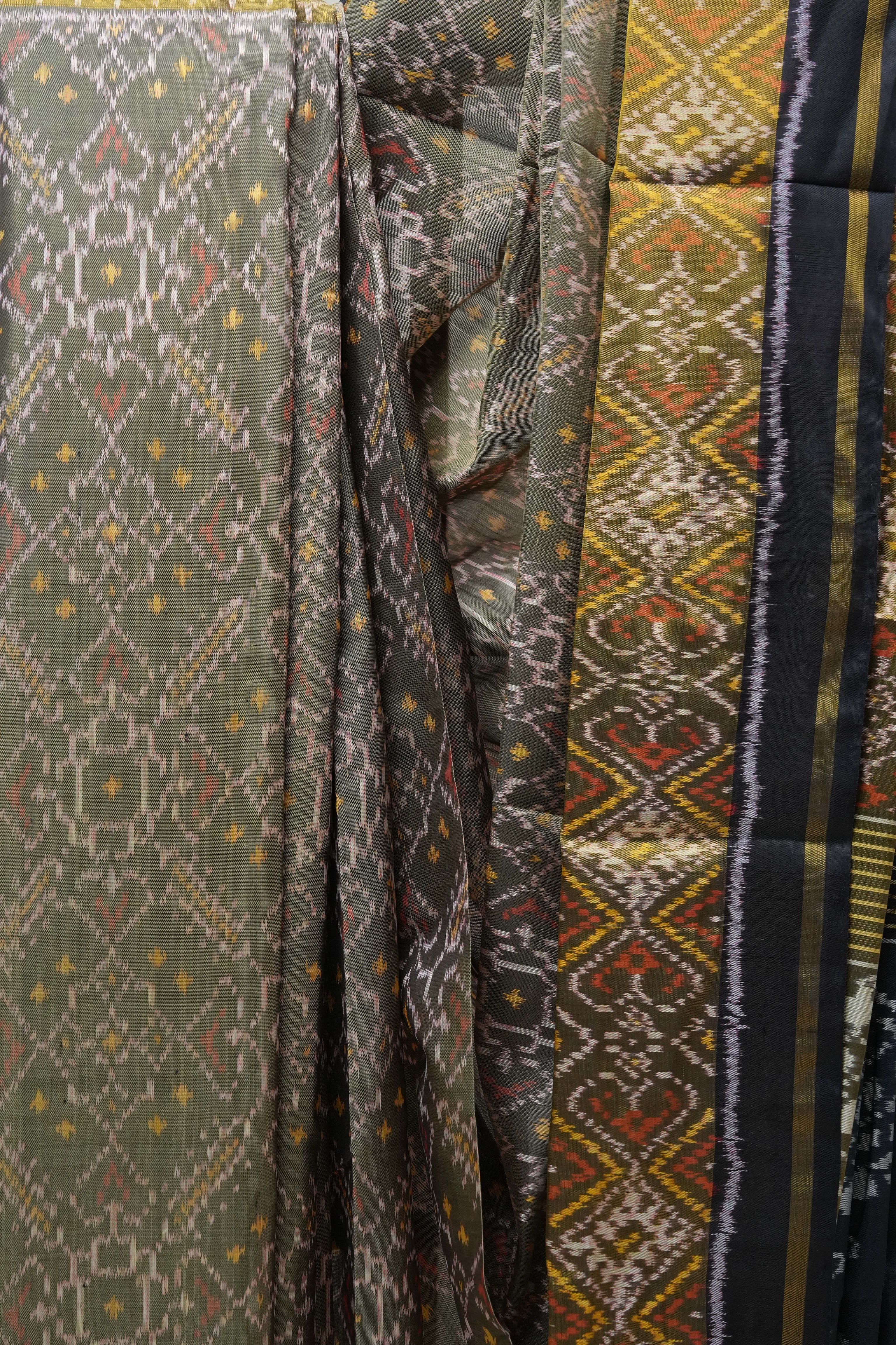 Moss Green Rajkot Patola Silk Saree - SRMGRPSS451