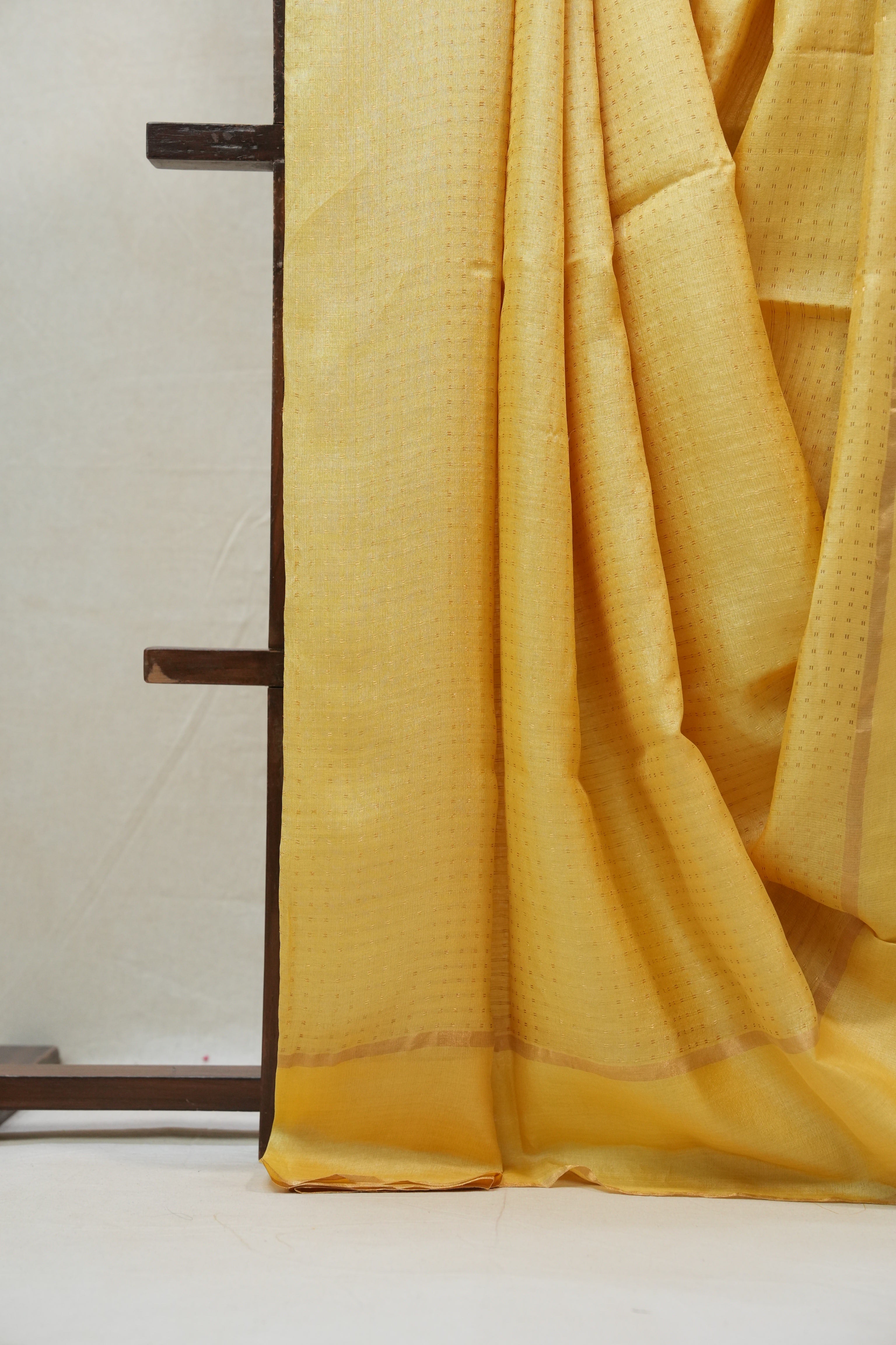 Yellow Tussar Silk Saree - SRYTSS1238