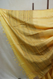 Yellow Tussar Silk Saree - SRYTSS1238