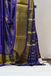 Dark Purple Rajkot Patola Silk Saree - SRDPRPSS449