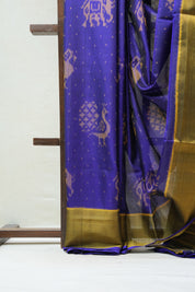 Dark Purple Rajkot Patola Silk Saree - SRDPRPSS449