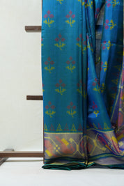 Teal Blue Rajkot Patola Silk Saree - SRTBRPSS456