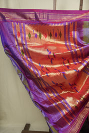 Two Tone Lavender Silk Paithani Saree - SRTTLSPS797