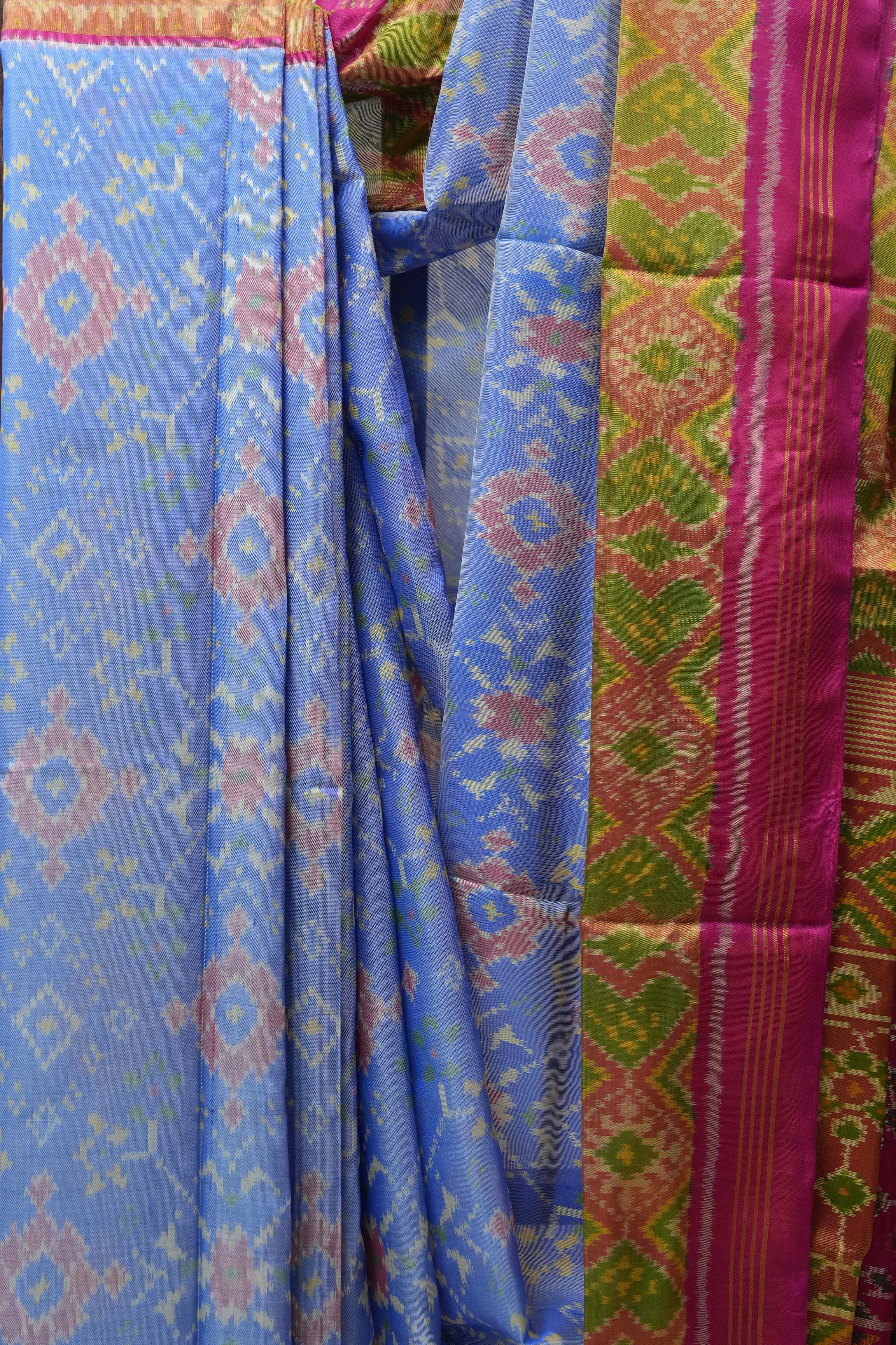 Blue Rajkot Patola Silk Saree - SRBRPSS457