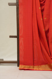 Tomato Red Cotton Paithani Saree - SRTRCPS719