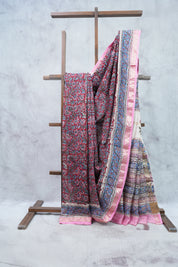 Maroon HBP Cotton Silk Saree With Maheshwari Border - SRMCSS943