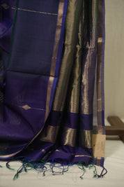 Green- Blue Maheshwari Saree - SRGBMS1304