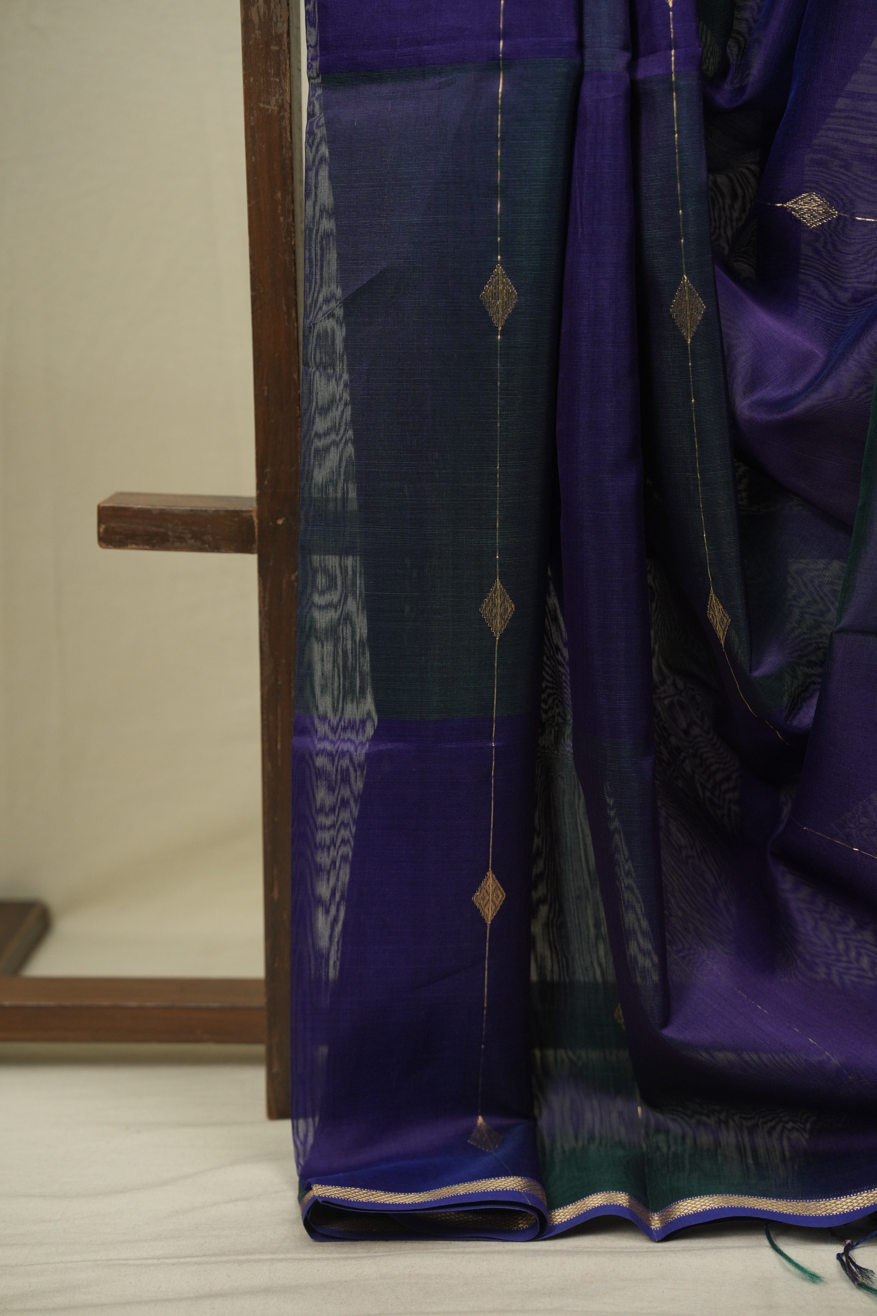 Green- Blue Maheshwari Saree - SRGBMS1304