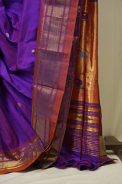 Purple Silk Paithani Saree - SRPSPS796