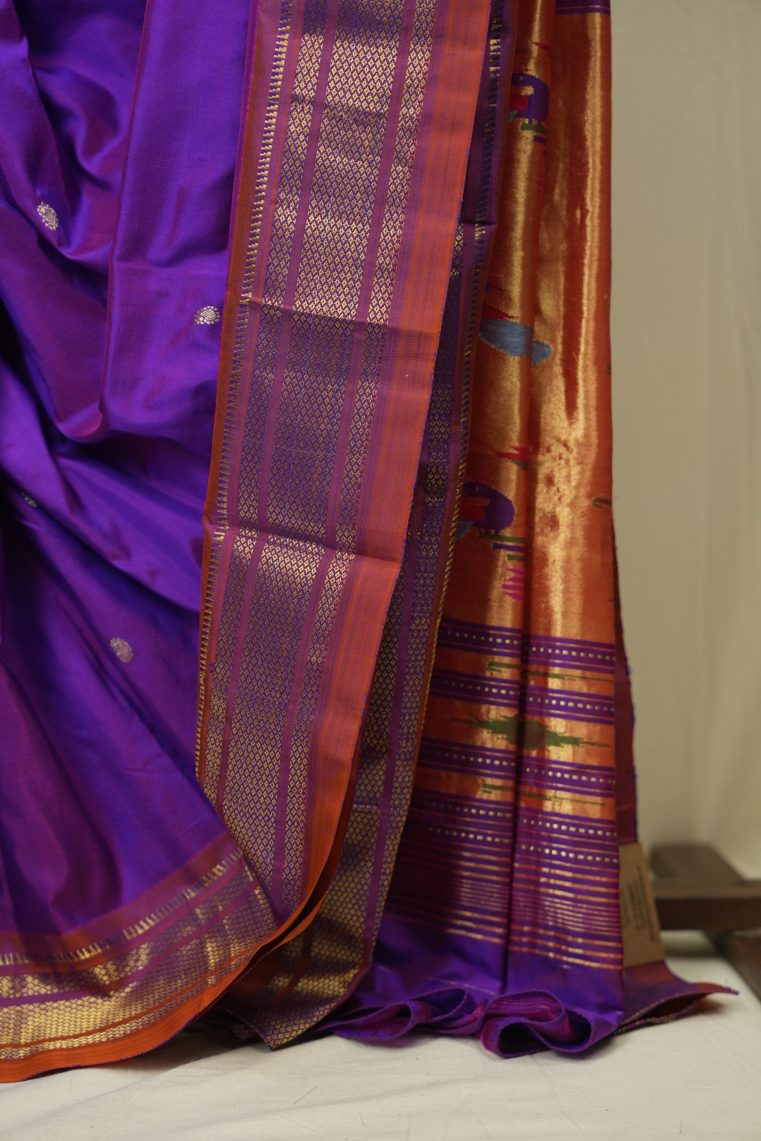 Purple Silk Paithani Saree - SRPSPS796