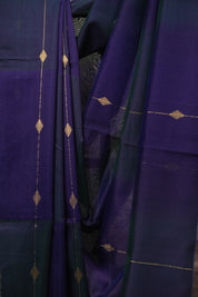 Green- Blue Maheshwari Saree - SRGBMS1304