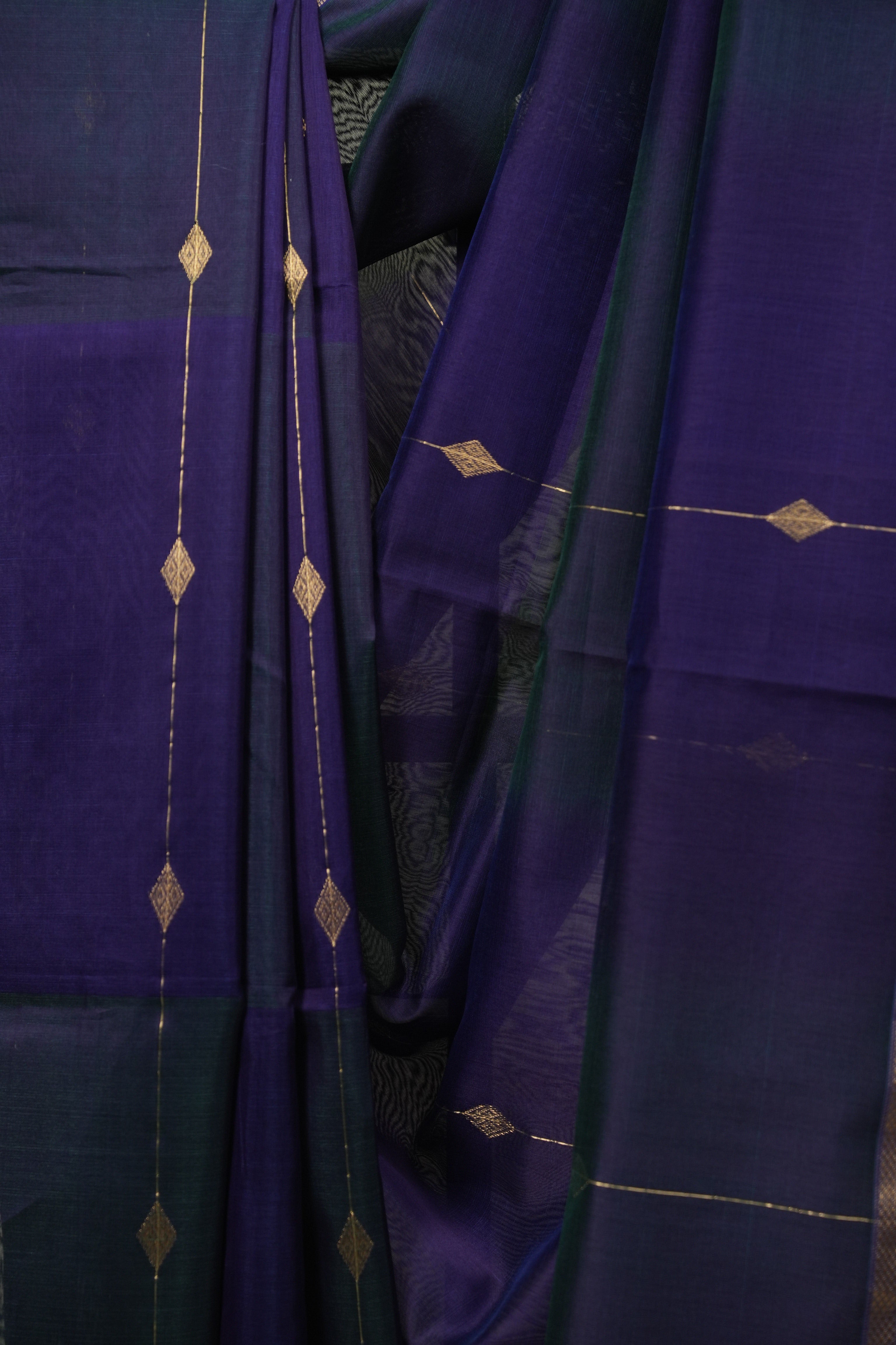 Green- Blue Maheshwari Saree - SRGBMS1304