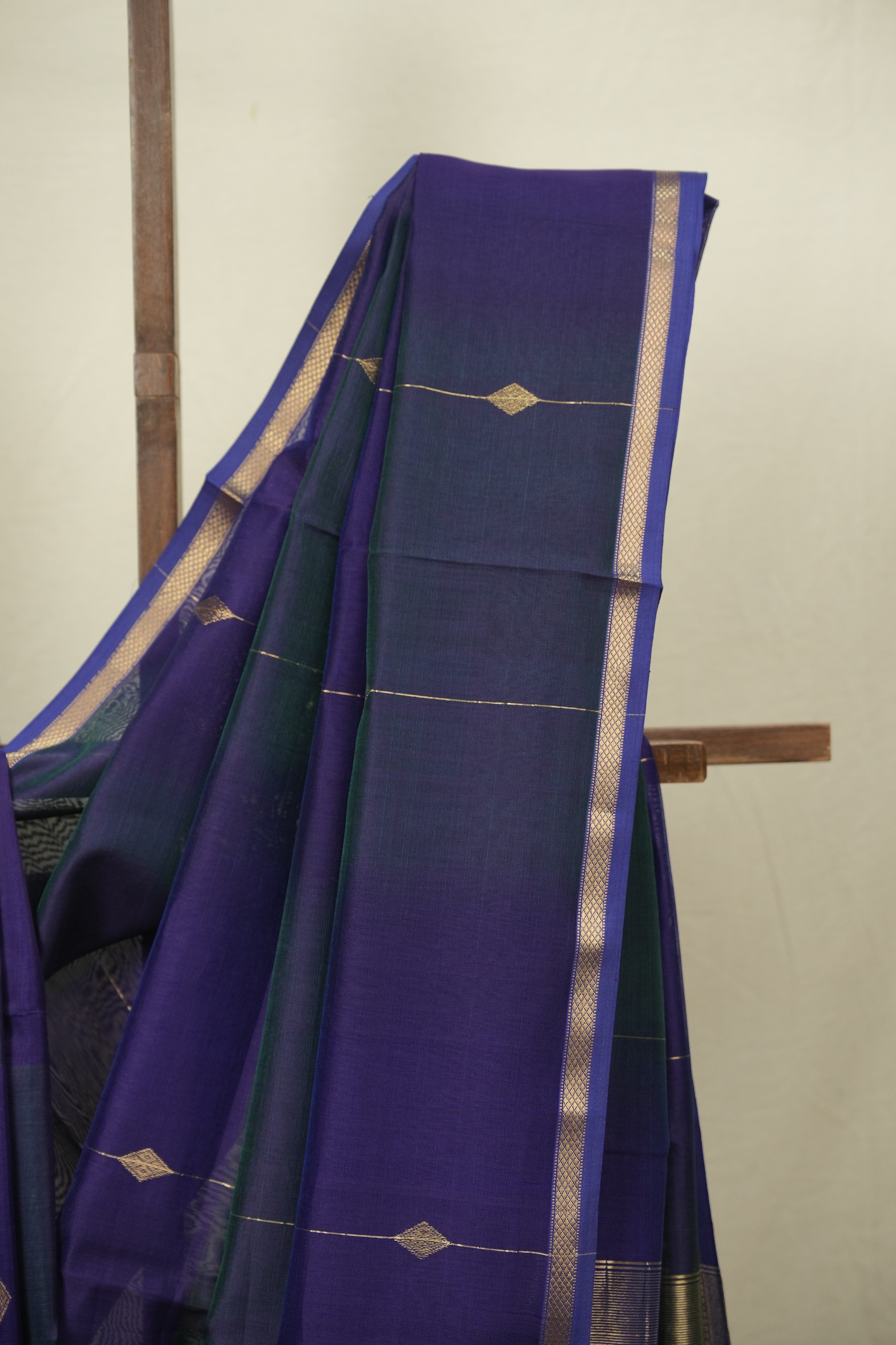 Green- Blue Maheshwari Saree - SRGBMS1304
