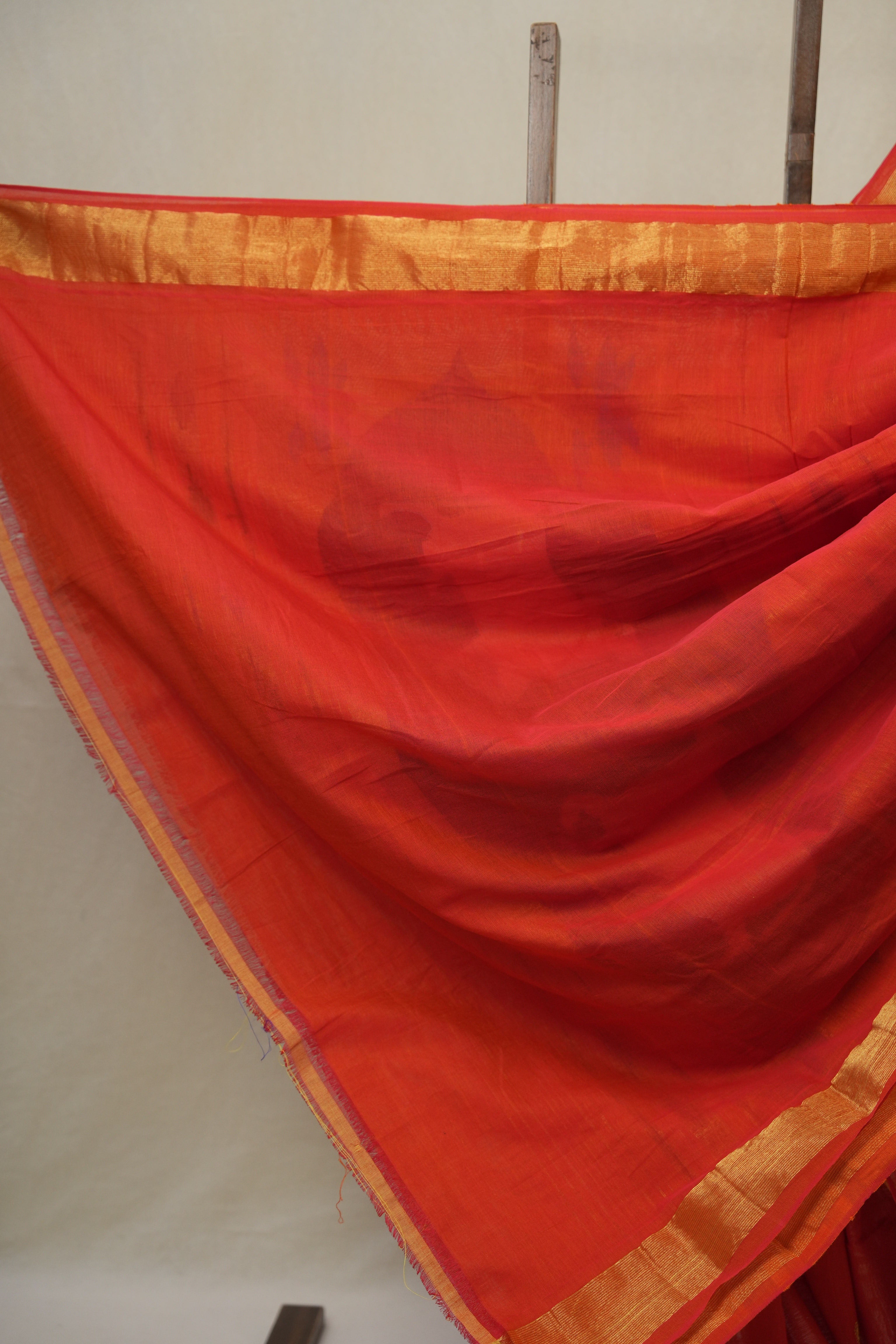 Tomato Red Cotton Paithani Saree - SRTRCPS719
