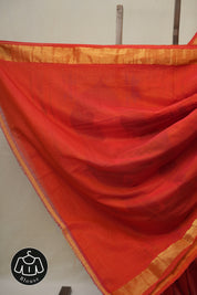 Tomato Red Cotton Paithani Saree - SRTRCPS719