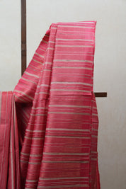 Coral Pink Tussar Silk Saree - SRCPTSS1489