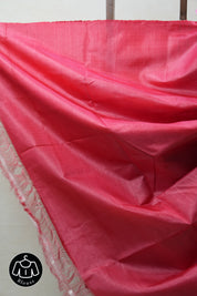 Coral Pink Tussar Silk Saree - SRCPTSS1489