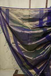 Green- Blue Maheshwari Saree - SRGBMS1304